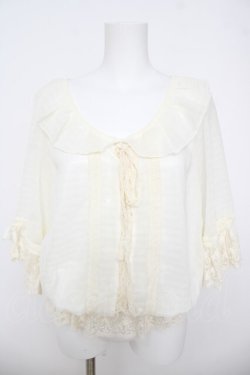 画像1: LIZ LISA / お花刺繍レース編み上げトップス 0 アイボリー Y-26-03-24-016-LO-TO-SZ-ZY