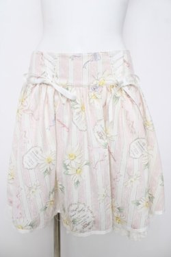 画像1: LIZ LISA / ストライプマーガレット柄スカート 0 ピンク Y-26-03-24-129-LO-SK-SZ-ZY