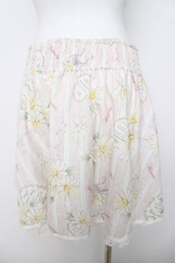 画像2: LIZ LISA / ストライプマーガレット柄スカート 0 ピンク Y-26-03-24-129-LO-SK-SZ-ZY