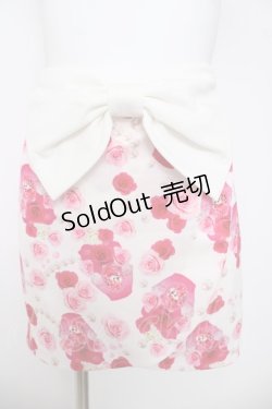 画像1: Princess Melody / パフュームボトルローズスカート  白/ピンク Y-26-03-24-133-EL-SK-SZ-ZY