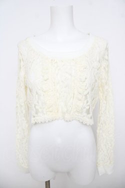 画像1: LIZ LISA / 後ろあき総レースショートトップス 0 アイボリー Y-26-03-24-022-LO-TO-SZ-ZY