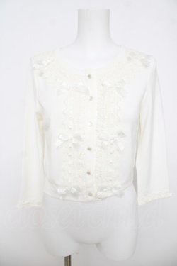 画像1: LIZ LISA / はしごレースカーディガン 0 白 Y-26-03-24-023-LO-TO-SZ-ZY