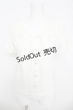 画像1: LIZ LISA / レース衿カットトップス 0 白 Y-26-03-24-027-LO-TO-SZ-ZY