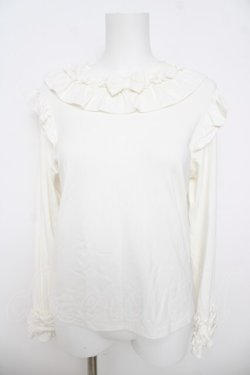 画像1: axes femme kawaii / フリルリボンカットプル M 白 Y-26-03-24-031-AX-TO-SZ-ZY