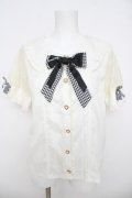 LIZ LISA / ギンガムリボンブラウス 0 白/黒 Y-26-03-24-041-LO-BL-SZ-ZY