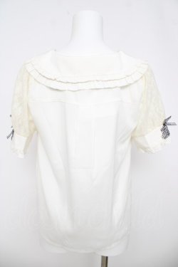 画像2: LIZ LISA / ギンガムリボンブラウス 0 白/黒 Y-26-03-24-041-LO-BL-SZ-ZY