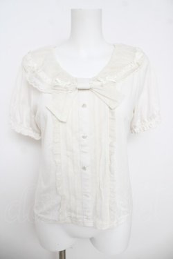 画像1: LIZ LISA / リボン襟ブラウス風カットソー 0 オフ Y-26-03-24-042-LO-BL-SZ-ZY