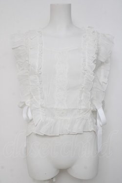 画像1: axes femme / サイドリボンフリルベスト F 白 Y-26-03-26-039-AX-TO-SZ-ZY