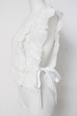 画像2: axes femme / サイドリボンフリルベスト F 白 Y-26-03-26-039-AX-TO-SZ-ZY