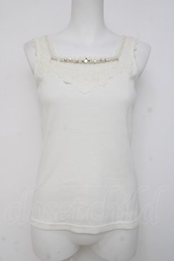 画像1: axes femme / ビジューストーン付きタンクトップ M 生成り Y-26-03-26-042-AX-TO-SZ-ZY