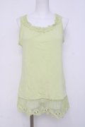 axes femme / 立体お花付きロングタンク M ミントイエロー Y-26-03-26-043-AX-TO-SZ-ZY
