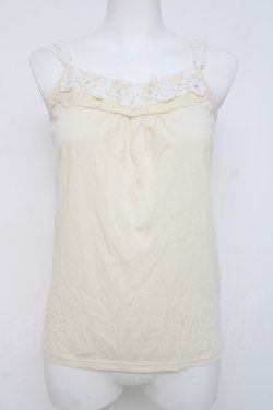 画像1: axes femme / 花モチーフタンクトップ M 生成り Y-26-03-26-045-AX-TO-SZ-ZY