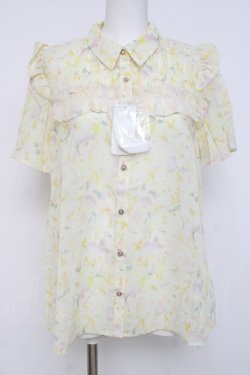 画像1: axes femme / 花柄フリルシアーブラウス F イエロー Y-26-03-26-046-AX-BL-SZ-ZY