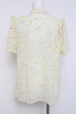 画像2: axes femme / 花柄フリルシアーブラウス F イエロー Y-26-03-26-046-AX-BL-SZ-ZY