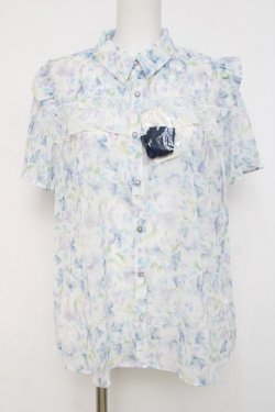 画像1: axes femme / 花柄フリルシアーブラウス F 白 Y-26-03-26-047-AX-BL-SZ-ZY