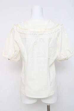 画像2: axes femme POETIQUE / リボン付きューリップ刺繍ブラウス M 生成り Y-26-03-26-050-AX-BL-SZ-ZY