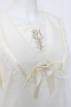 画像3: axes femme POETIQUE / リボン付きューリップ刺繍ブラウス M 生成り Y-26-03-26-050-AX-BL-SZ-ZY