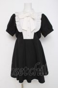 axes femme POETIQUE / リボン付きフリルミニワンピース M 黒 Y-26-03-26-051-AX-OP-SZ-ZY