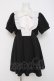 画像1: axes femme POETIQUE / リボン付きフリルミニワンピース M 黒 Y-26-03-26-051-AX-OP-SZ-ZY (1)