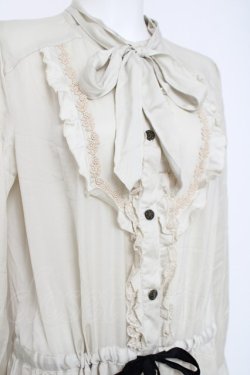 画像3: axes femme / 襟取り外しボウタイブラウスワンピース M ベージュ Y-26-03-26-052-AX-OP-SZ-ZY