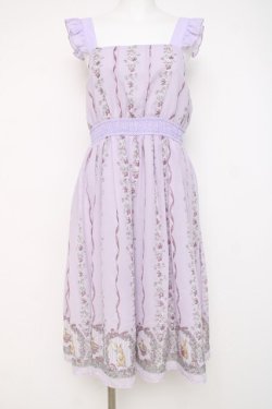 画像1: axes femme POETIQUE / うさぎ柄シフォンワンピース M ラベンダー Y-26-03-26-054-AX-OP-SZ-ZY