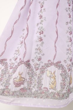 画像3: axes femme POETIQUE / うさぎ柄シフォンワンピース M ラベンダー Y-26-03-26-054-AX-OP-SZ-ZY