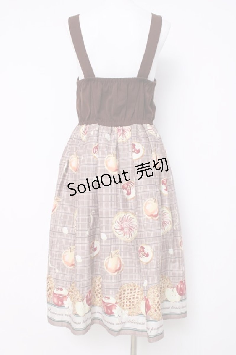 画像2: axes femme POETIQUE / アップルパイレースアップワンピース M 茶 Y-26-03-26-056-AX-OP-SZ-ZS (2)