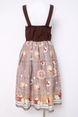 画像2: axes femme POETIQUE / アップルパイレースアップワンピース M 茶 Y-26-03-26-056-AX-OP-SZ-ZS (2)