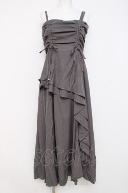 画像1: axes femme / ドロストギャザーキャミワンピース F チャコール Y-26-03-26-060-AX-OP-SZ-ZY