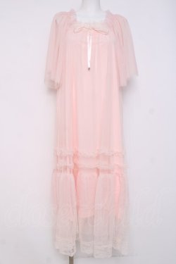 画像1: axes femme / フレアスリーブチュールワンピース F ピンク Y-26-03-26-066-AX-OP-SZ-ZY