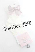 m petit by misako / AMCSマロンクリームリボン靴下 23-25cm 濃白 Y-26-03-26-007-LO-ZA-SZ-ZY