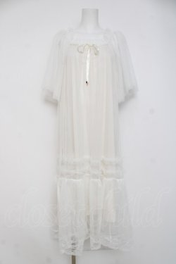 画像1: axes femme / フレアスリーブチュールワンピース F 白 Y-26-03-26-067-AX-OP-SZ-ZY