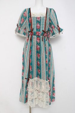 画像1: axes femme / カントリーローズワンピース F Bグリーン Y-26-03-26-069-AX-OP-SZ-ZY