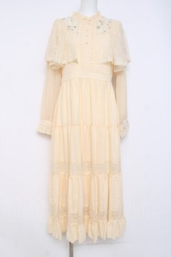 画像1: axes femme / 刺繍チュール使ケープワンピース F イエロー Y-26-03-26-070-AX-OP-SZ-ZY