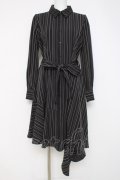axes femme POETIQUE / アシメシャツワンピース M 黒 Y-26-03-26-073-AX-OP-SZ-ZY