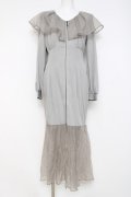 axes femme POETIQUE / シアーフリルマーメイドワンピース M グレー Y-26-03-26-074-AX-OP-SZ-ZY