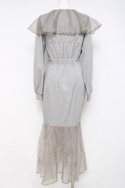 画像2: axes femme POETIQUE / シアーフリルマーメイドワンピース M グレー Y-26-03-26-074-AX-OP-SZ-ZY