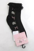m petit by misako / AMCSクロミレース靴下 23-25cm 中黒 Y-26-03-26-009-LO-ZA-SZ-ZY