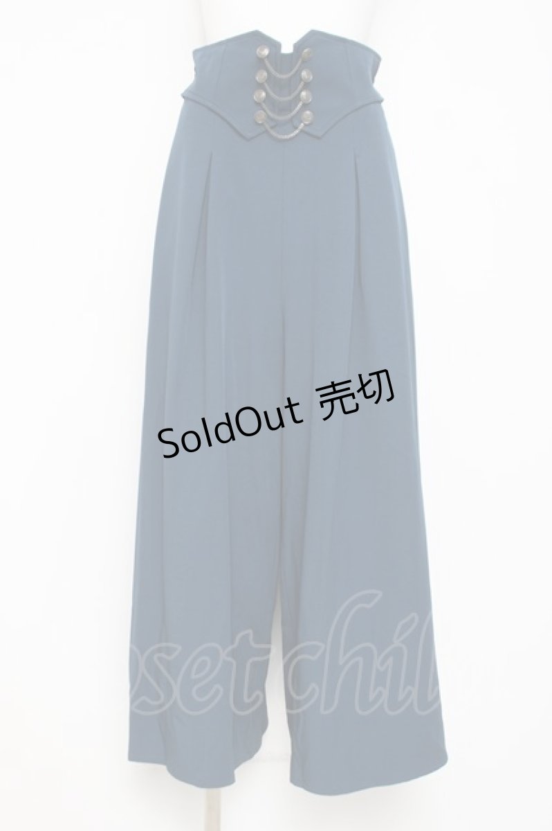 画像1: axes femme / ボタン×チェーンワイドパンツ F Bグリーン Y-26-03-26-083-AX-PA-SZ-ZS (1)