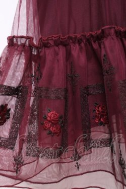 画像3: axes femme / 額縁刺繍チュールスカート F ワイン Y-26-03-26-085-AX-SK-SZ-ZY
