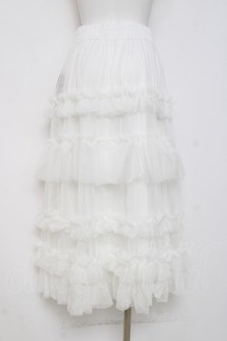 画像2: axes femme / フリルチュールティアードスカート F 白 Y-26-03-26-087-AX-SK-SZ-ZY