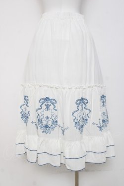 画像2: axes femme / リボンＸブーケ刺繍スカート F 白 Y-26-03-26-090-AX-SK-SZ-ZY
