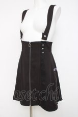 画像1: axes femme POETIQUE / ファスナーデザインサス付スカート M 黒 Y-26-03-26-091-AX-SK-SZ-ZI (1)