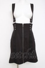 画像2: axes femme POETIQUE / ファスナーデザインサス付スカート M 黒 Y-26-03-26-091-AX-SK-SZ-ZI (2)