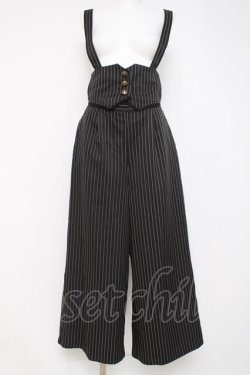 画像1: axes femme POETIQUE / ストライプサス付きパンツ M 黒 Y-26-03-26-093-AX-PA-SZ-ZY