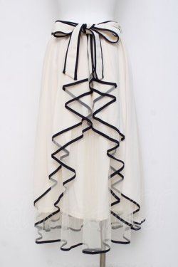 画像2: axes femme POETIQUE / パイピングバックフリルスカート M 生成り Y-26-03-26-094-AX-SK-SZ-ZY