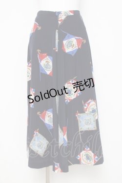 画像1: INGEBORG / 旗柄スカート  紺 Y-26-03-26-100-LO-SK-SZ-ZY