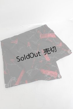 画像3: h.ANARCHY / ガーゼバンダナ  黒×赤 Y-26-03-26-015-HN-ZA-SZ-ZY