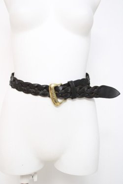画像1: INGEBORG / 編み込みベルト  黒 Y-26-03-26-023-LO-ZA-SZ-ZY