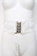 axes femme / レース使いゴムベルト  白 Y-26-03-26-024-AX-ZA-SZ-ZY